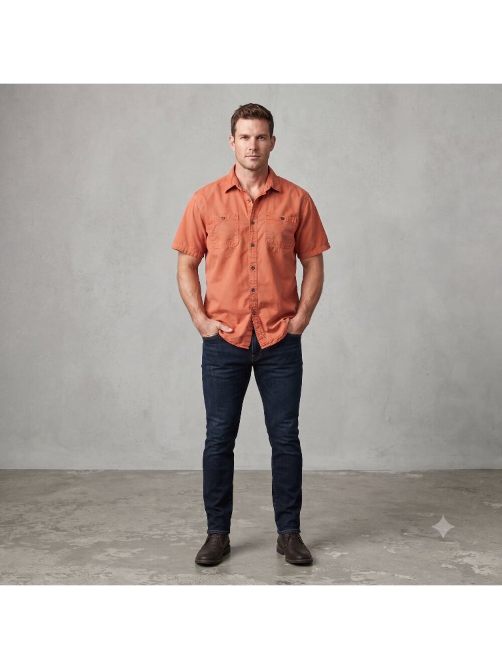 Canyon Guide Outfitters Mens Shirt Large Short Sleeve Button Up Casual Cotton